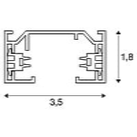 1-Fase Spanningsrail wit 2m