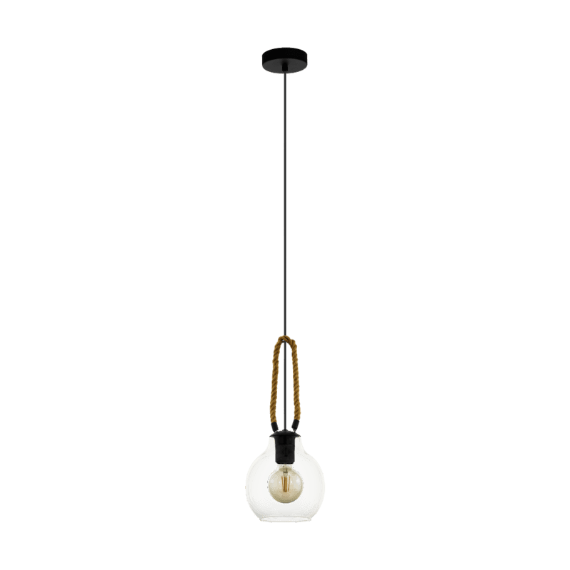 Roding 18 Pendant Black/Wood Glass