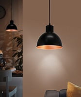 Truro 1 pendant light steel black, copper