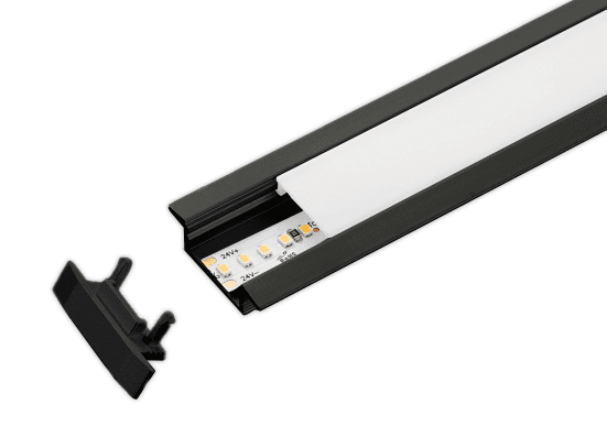 ALS Led Profile Recessed 7mm Black 2m