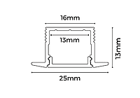 ALS Led Profile Recessed 13mm White 2m