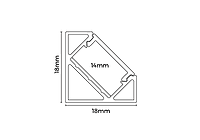 ALS Led Profile Surface Corner White 2m