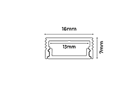 ALS Led Profile Surface 7mm Black 2m