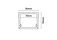 ALS Led Profile Surface 13mm Black 2m