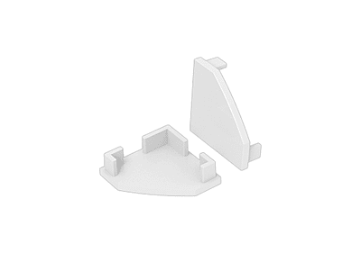 Endcap Set 2pc ALS Profile Surface Corner White