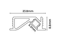 ALS Led Recessed Profile Recessed Shelf White 2m