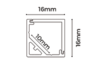 ALS Led Profile Surface Corner Square Black 2m