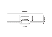 ALS Led Plaster Profile 16mm ALU 2m