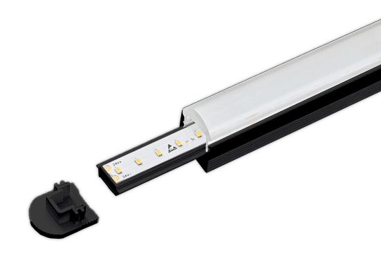 ALS Led Profile Surface 13mm lens Black 2m ALS Led Profile Surface 13mm lens Black 2m