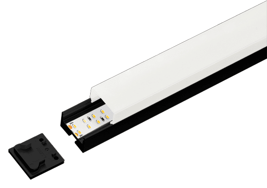 ALS Led Profile Surface U Cover Black 2m ALS Led Profile Surface U Cover Black 2m