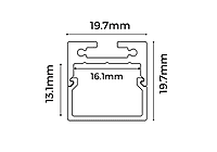 ALS Led Profile Surface U Cover White 2m