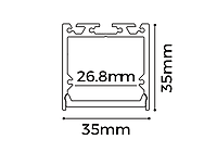 ALS Led Profile Surface 35 Black 2m