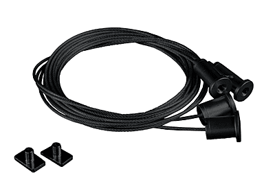 Pendant Steel Cable for Profile Surface 2pc set, 4m Black