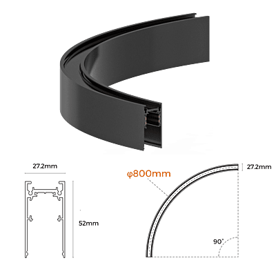 Magnitrack Surface 90D Circle 48V