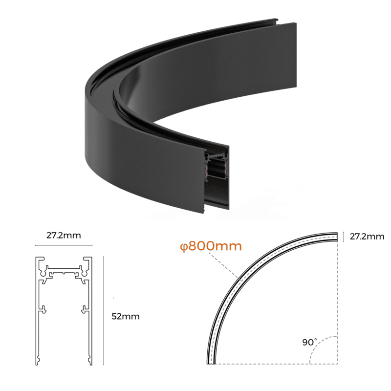 Magnitrack Surface 90D Circle 48V